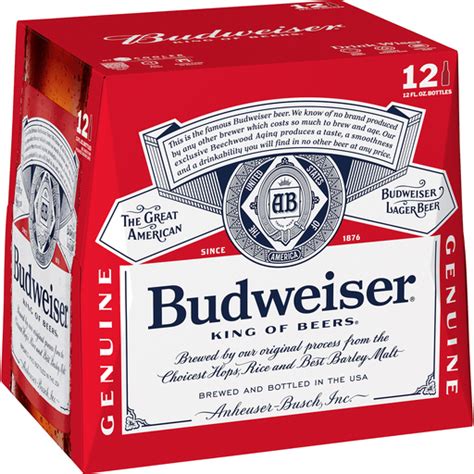 Budweiser beer is a medium-bodied, American-style lager beer. Brewed with quality barley malt, a ...