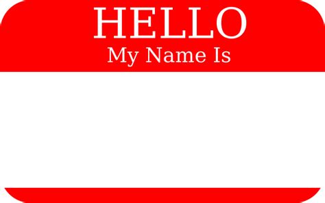 Hello My Name Is - Openclipart