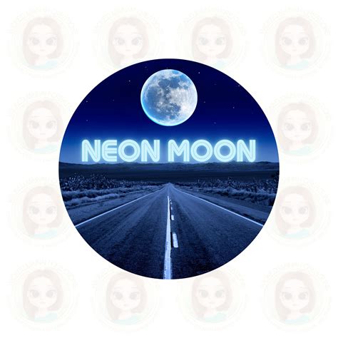 Neon moon PNG no physical product digital download | Etsy