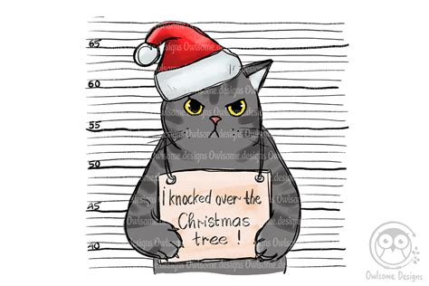 I Knocked over Christmas Tree Funny Cat Graphic by owlsome.designs · Creative Fabrica