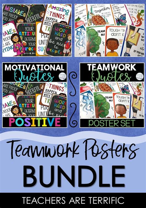 Teamwork Quotes Poster Bundles Classroom Décor Bulletin Board | Quote posters, Teamwork quotes ...