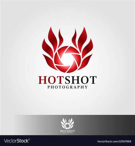 Hot shot photography - camera logo Royalty Free Vector Image