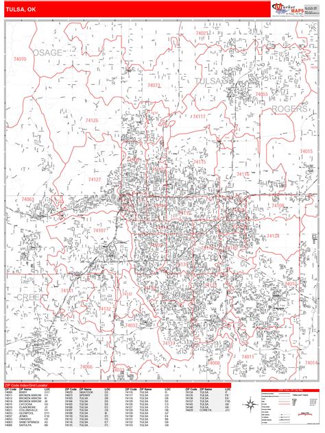 Tulsa County Zip Code Map - Map