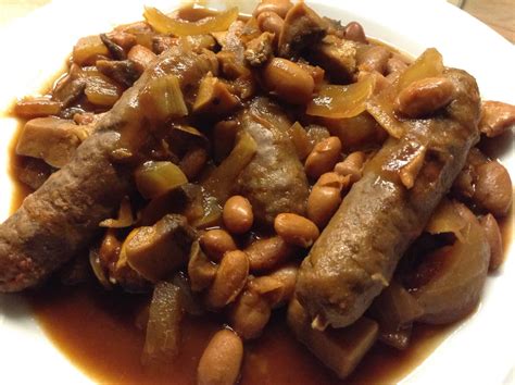 Slow Cooker Venison Sausage Casserole with Borlotti Beans - BakingQueen74