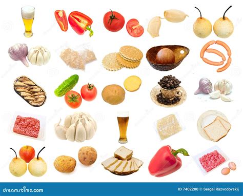 Set From Different Food Items Stock Photo - Image of cake, meat: 7402280