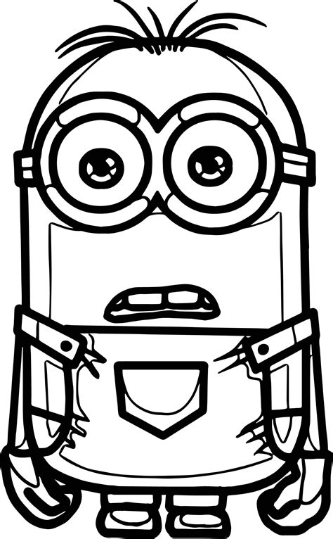 Minion Stuart What The Coloring Page | Wecoloringpage.com