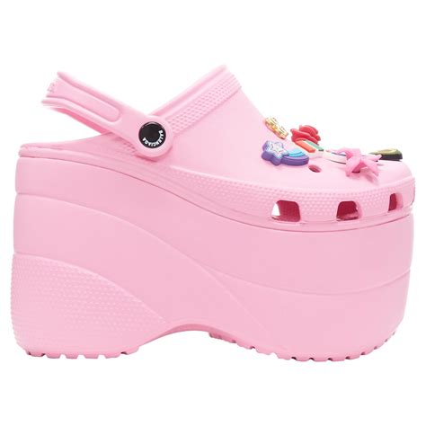 new BALENCIAGA CROCS 2018 Rose Bon Bon pink gibbet platform sandals ...