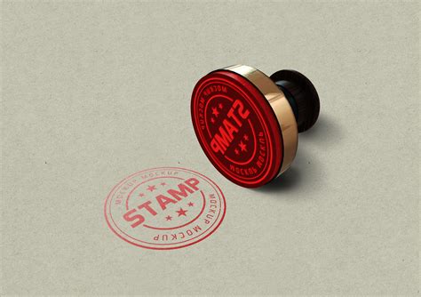 Free Round Rubber Stamp Mockup PSD - Good Mockups