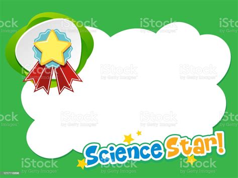 Background Template Design With Word Science Star Stock Illustration ...