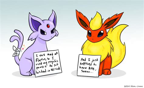 Pokeshaming: Espeon and Flareon by Neon-Juma on DeviantArt