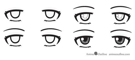 How to Draw Anime Eyes and Eye Expressions Tutorial - AnimeOutline | How to draw anime eyes ...