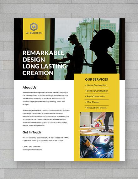 Construction Company Flyer - 20+ Examples, Word