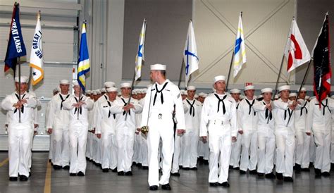 NAVAL STATION GREAT LAKES, Ill. (8/14/07) Recruits from Division 253 stand at ease during ...