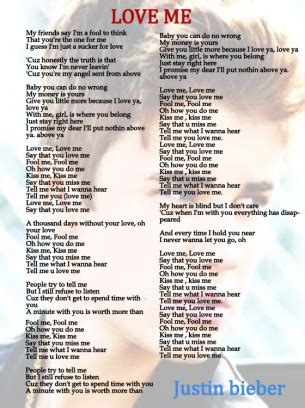 Justin Bieber Song Lyrics - Free Printable Online Blog