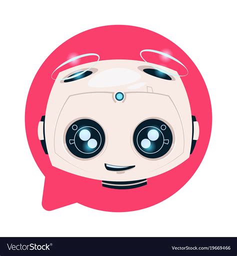 Chatbot cute robot in chat bubble icon isolated Vector Image