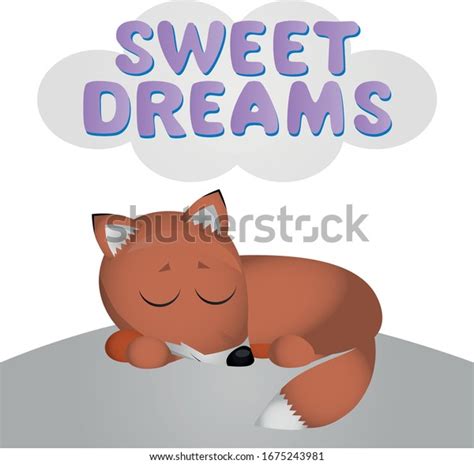 Cute Baby Fox Sleeping Colorful Vector Stock Vector (Royalty Free) 1675243981 | Shutterstock