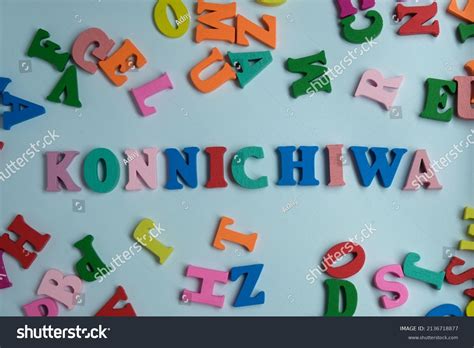 Word Konnichiwa On White Background Konnichiwa Stock Photo 2136718877 ...