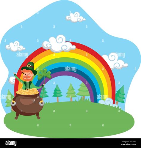 leprechaun gold rainbow Stock Vector Image & Art - Alamy