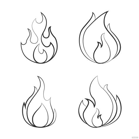 Flame Outline Vector in Illustrator, SVG, JPG, EPS, PNG - Download | Template.net