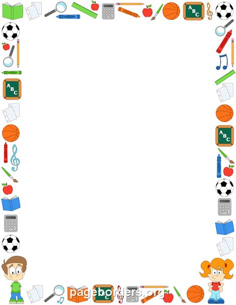 Classroom Border: Clip Art, Page Border, and Vector Graphics