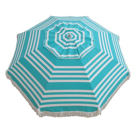 Fringe 210cm Canvas Beach Umbrella - Turquoise | Beachkit, Akld, NZ