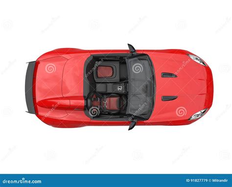 Rich Red Convertible Sports Car - Top View Stock Illustration - Illustration of design, engine ...