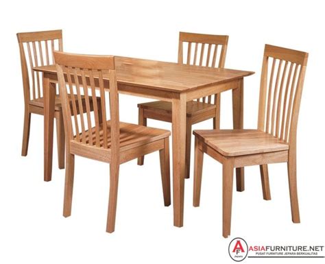 Set Meja Makan Kayu Jati Minimalis 4 Kursi - Asia Furniture Jepara