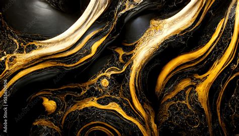 Gold and black luxurious marble textured background. Abstract design, 4k wallpaper. AI ...