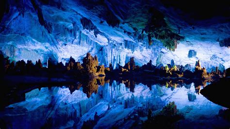 Cave Reflection Stalactites Stalagmites HD wallpaper | nature and landscape | Wallpaper Better