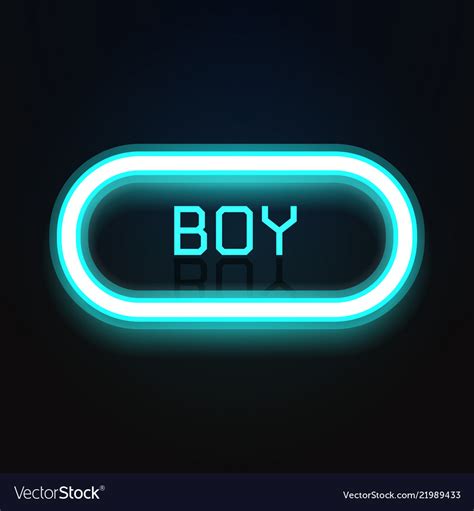 Create neon light boy letter background Royalty Free Vector