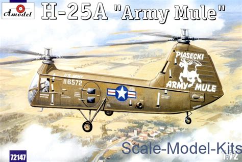 H-25A 'Army Mule' USAF helicopter-Amodel plastic scale model kit in 1:72 scale (amodel 72147 ...