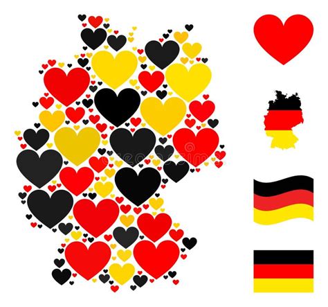 German Map Collage of Star Items in German Flag Colors Stock Vector - Illustration of flag ...