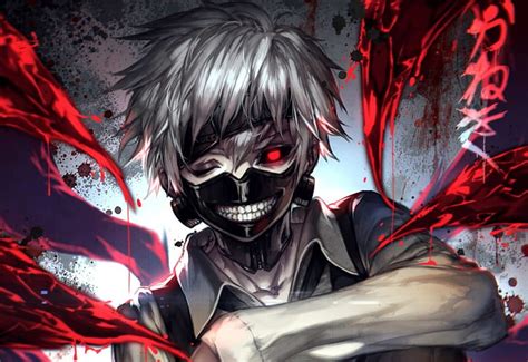 Kaneki v2, red eye, black eye, white hair, horror, blood, ken, tokyo ghoul, kaneki, HD wallpaper ...