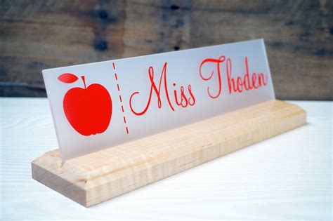 Teacher Gift: Classroom Desk Name Plate with LOGO Personalized