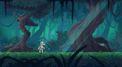 2D Platform Game Location Forest | Game concept art, 2d game background, Background design