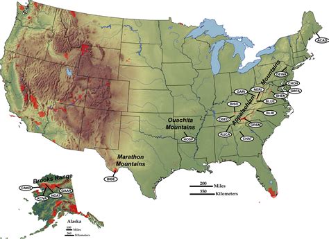 Appalachian Mountains World Map