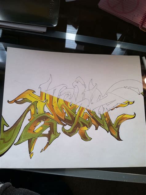 Colored pencil graffiti.