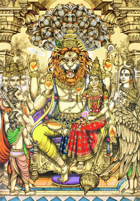 Lakshmi Narasimha Prahlad Painting by Vrindavan Das - Pixels