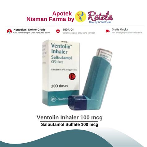 Jual Ventolin Inhaler 100 mcg 200 Doses / Obat Asma / Salbutamol ...