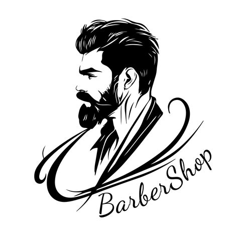 Barber Shop Logo Design Hairstyle And Beard Vector Image | The Best Porn Website