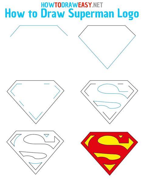 How to Draw Superman Logo Step by Step | Superman drawing, Superman art drawing, Drawing superheroes