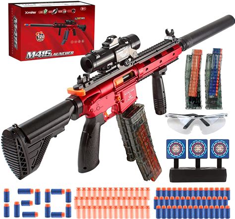 Buy Automatic Toy s for Nerf s, M416 Auto-Manual Toy Foam Blaster & with 120 Darts, Shooting ...