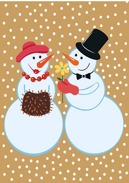 Royalty Free Snowman Couple Clip Art, Vector Images & Illustrations - iStock