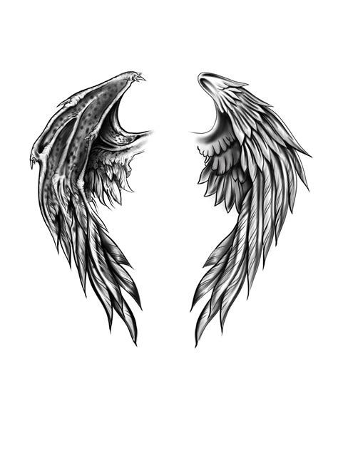 Angel And Demon Wings Tattoo