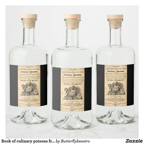 Book of culinary poisons from 1820 antique skull liquor bottle label | Zazzle in 2024 | Liquor ...