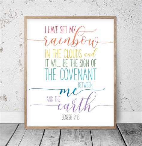 I Have Set My Rainbow Genesis 9:13 Bible Verse Printable | Etsy