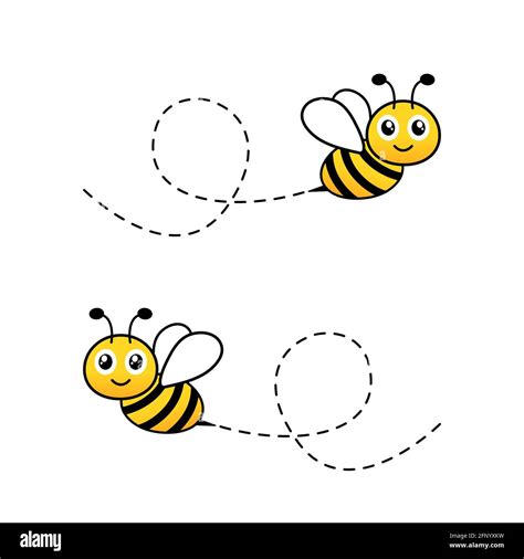 Cute flying bees. Bee character. Vector isolated on white Stock Vector ...