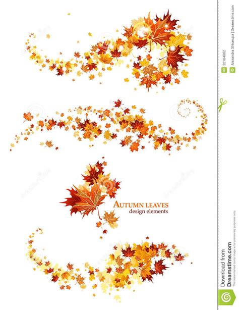 Autumn Leaves Design Elements Stock Photography - Image: 32184882 | Fall leaves tattoo, Autumn ...