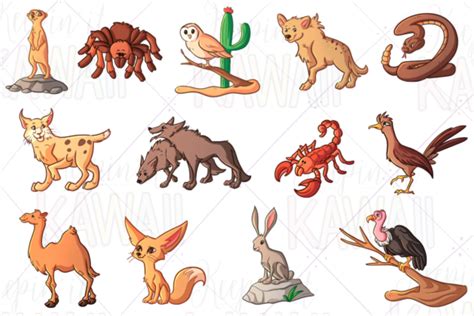 Desert Animals Clip Art Graphic by Keepinitkawaiidesign · Creative Fabrica