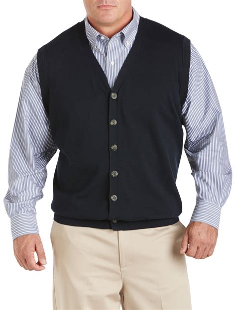 Oak Hill - Men's Big & Tall Oak Hill Button-Front Sweater Vest - Walmart.com - Walmart.com